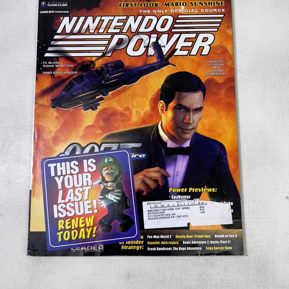 Nintendo Power Magazine Vol 155 April 2002 007 Nightfire Mario Sunshine GCN GBA